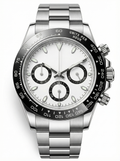 Tona Mod – Steel · White Panda Dial – 40mm – Chronograph