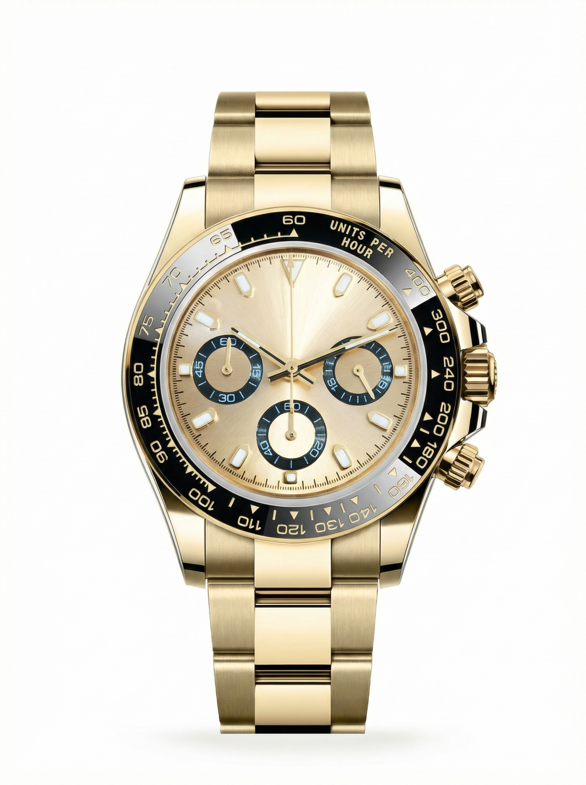 Tona Mod – Gold · Champagne Dial – 40mm – Chronograph