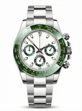 Tona Mod – Steel · White Green-Bezel Dial – 40mm – Chronograph
