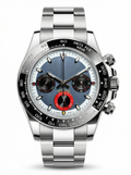 Tona Mod – Steel · Blue Dial Red Accents – 40mm – Chronograph