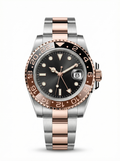GMT Mod – Two-Tone Rose Gold · Brown-Black Bezel – 40mm – Automatic GMT