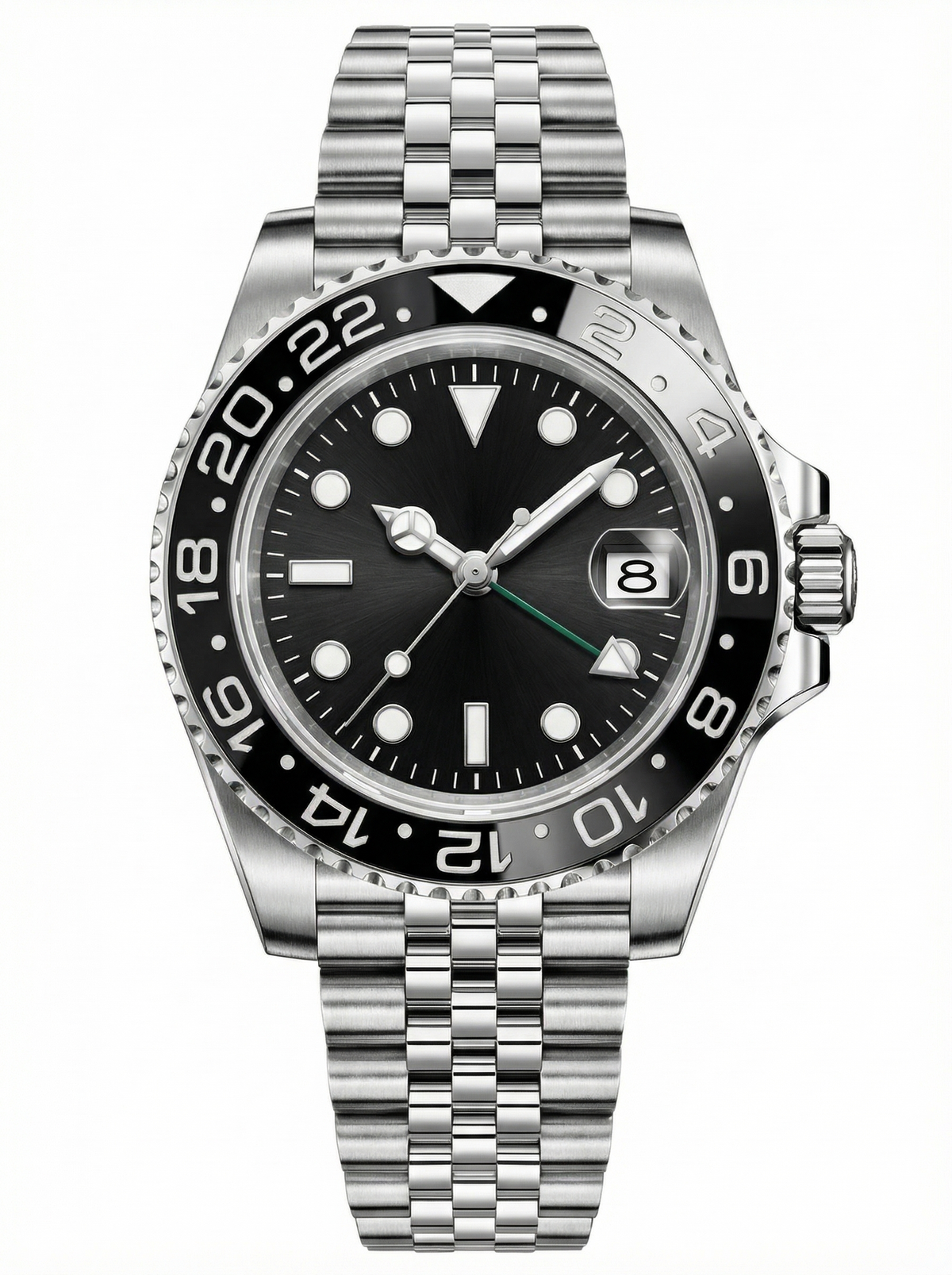 GMT Mod – Steel · Black-Grey Bezel · Jubilee – 40mm – Automatic GMT
