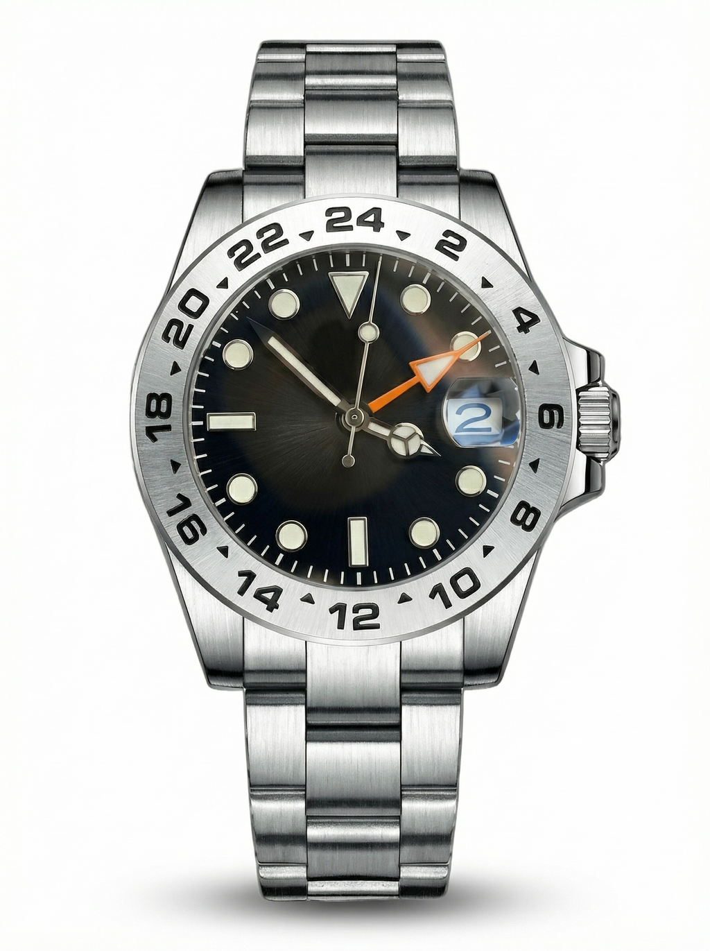 GMT Mod – Steel · Black Bezel · Orange GMT – 40mm – Automatic GMT