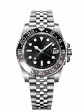 GMT Mod – Steel · Black Ceramic Bezel – 40mm – Automatic GMT
