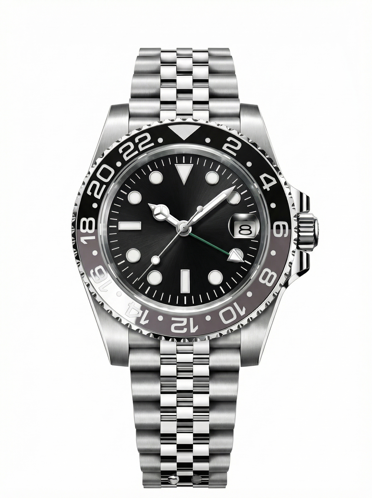 GMT Mod – Steel · Black Ceramic Bezel – 40mm – Automatic GMT