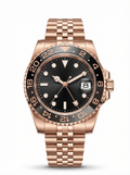GMT Mod – Full Rose Gold · Brown-Black Bezel – 40mm – Automatic GMT