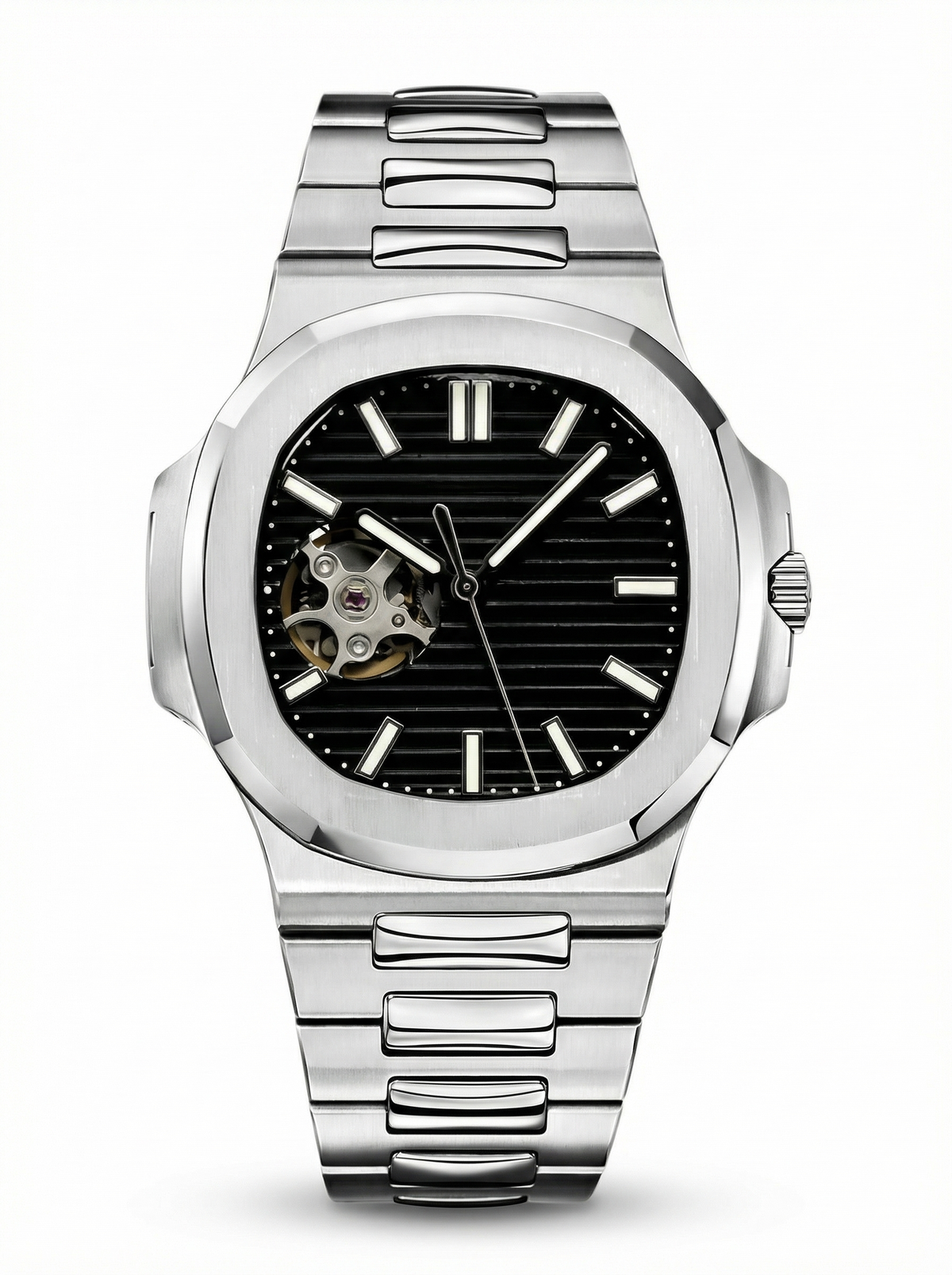 Naut Mod – Steel · Black Open-Heart Dial – 41mm – Automatic