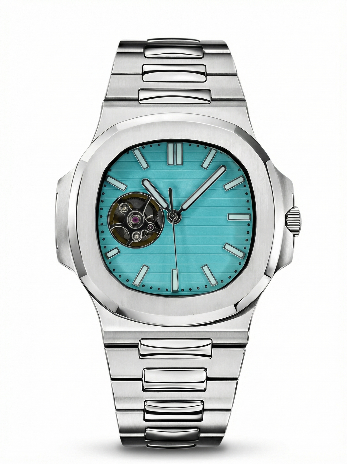 Naut Mod – Steel · Teal Open-Heart Dial – 41mm – Automatic