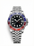 GMT Mod – Steel · Blue-Red Bezel · Jubilee – 40mm – Automatic GMT
