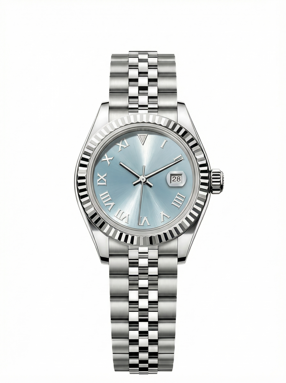 Lady Mod – Steel · Ice-Blue Roman Dial – 28mm – Automatic