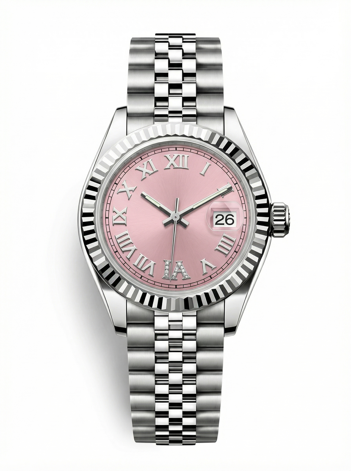 Lady Mod – Steel · Pink Roman Dial – 28mm – Automatic