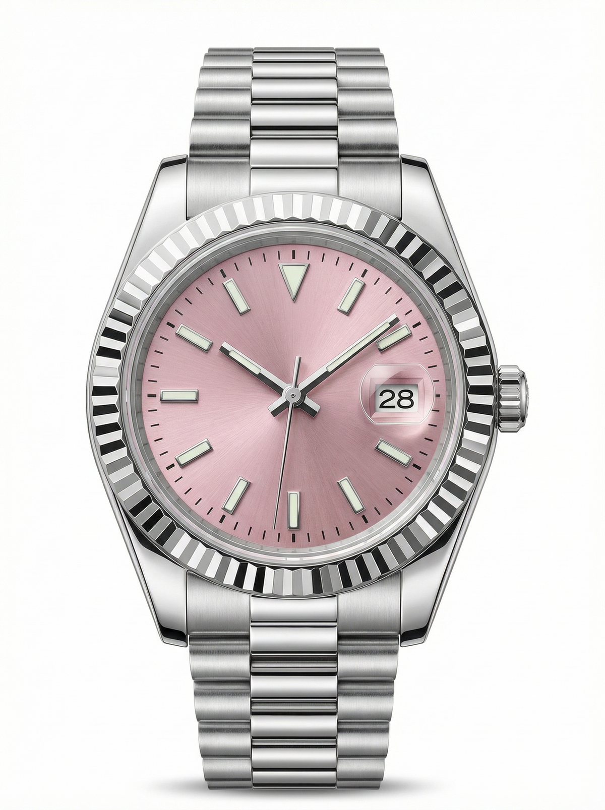 Lady Mod – Steel · Pink Dial · President – 28mm – Automatic
