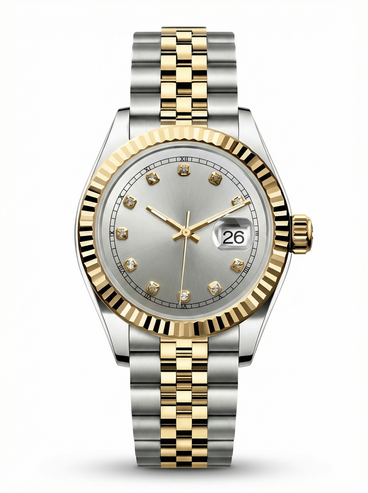 Lady Mod – Two-Tone Gold · Silver Diamond Dial – 28mm – Automatic