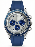 Moon Mod – Silver-Blue Chronograph · Blue Strap – 42mm – Chronograph