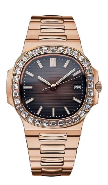 Naut Mod – Rose Gold · Diamond Bezel · Brown Dial – 41mm – Automatic