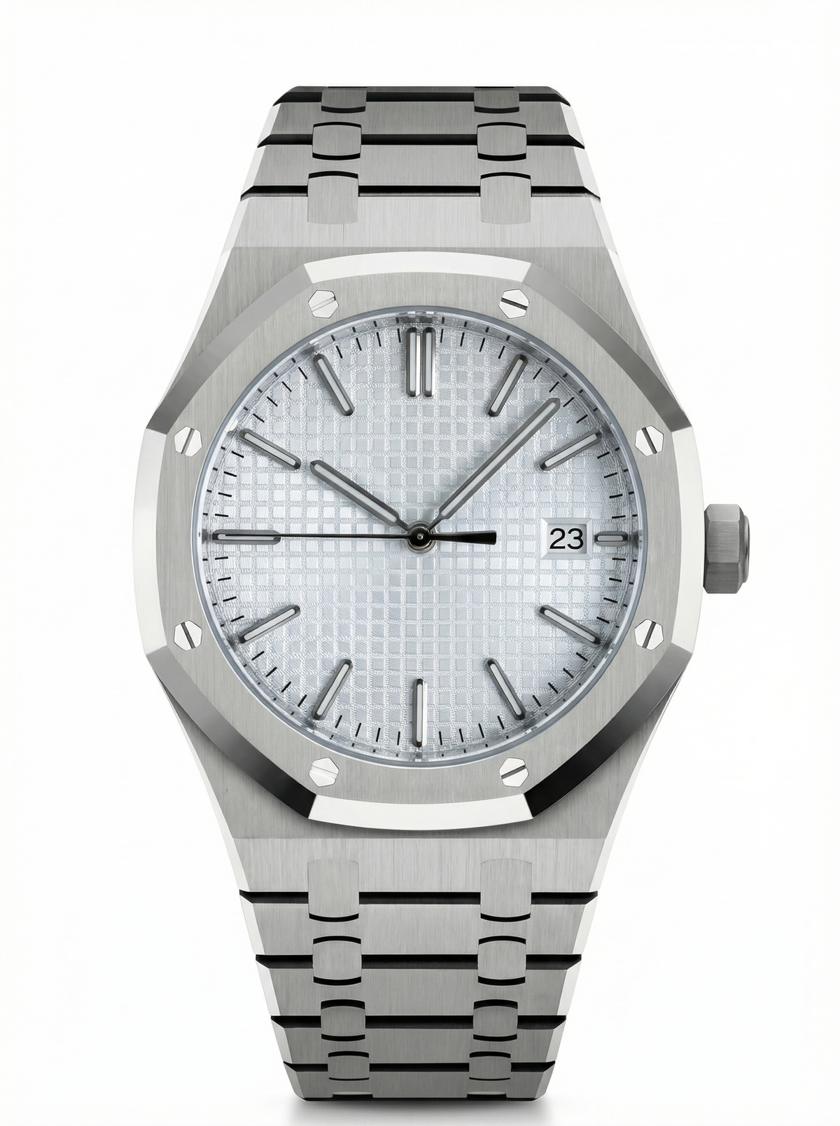 Oak Mod – Steel · White Tapisserie Dial – 41mm – Automatic