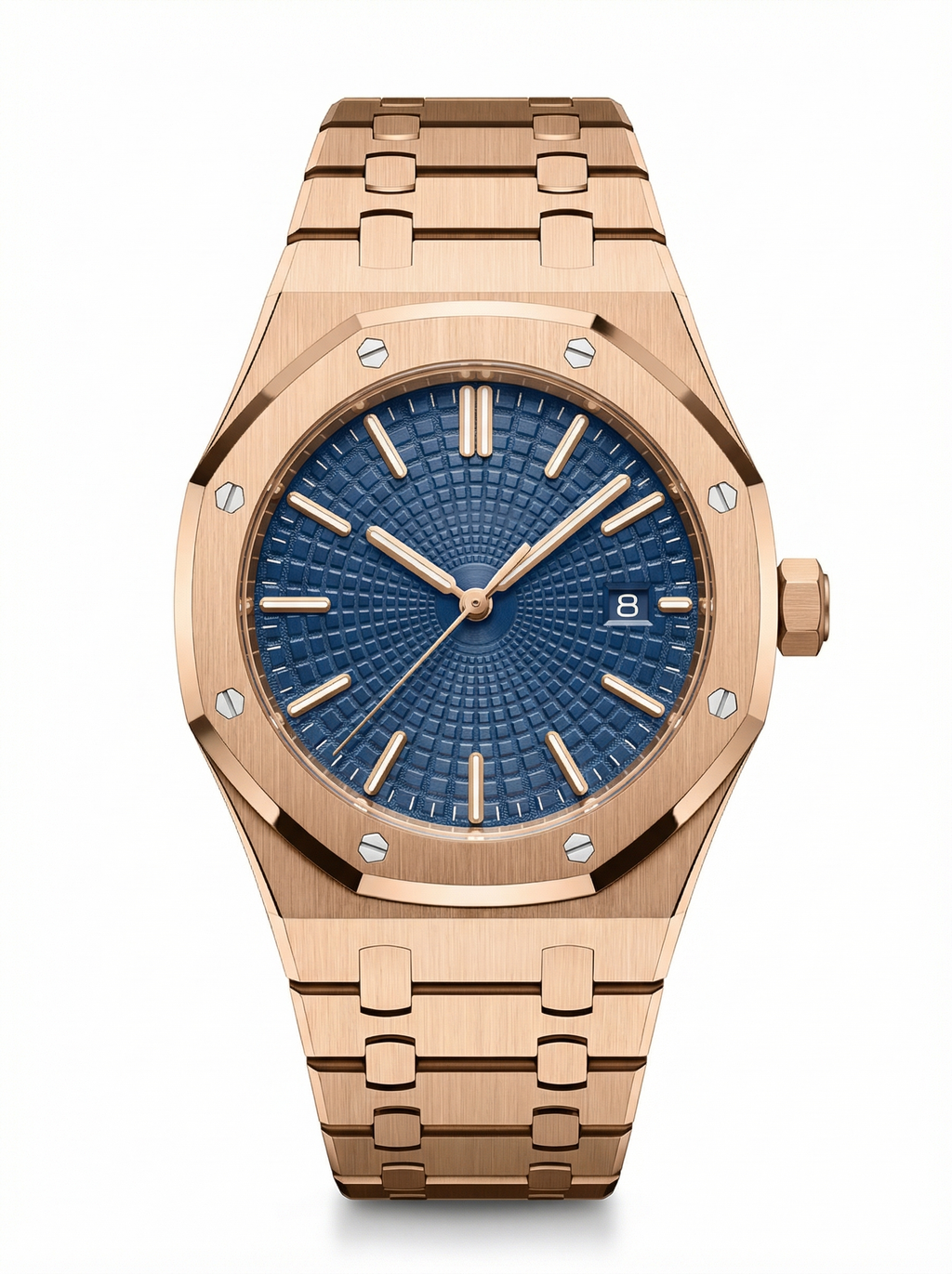 Oak Mod – Rose Gold · Blue Tapisserie Dial – 41mm – Automatic