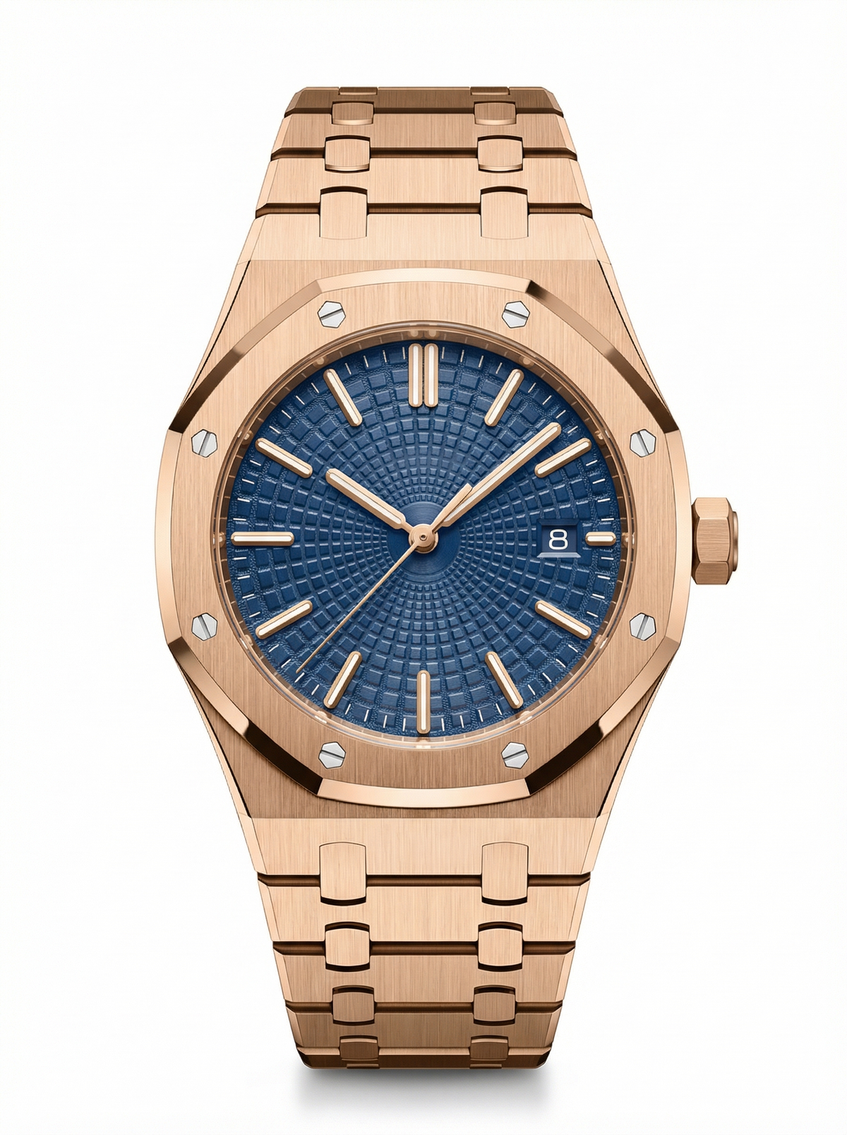 Oak Mod – Rose Gold · Blue Tapisserie Dial – 41mm – Automatic