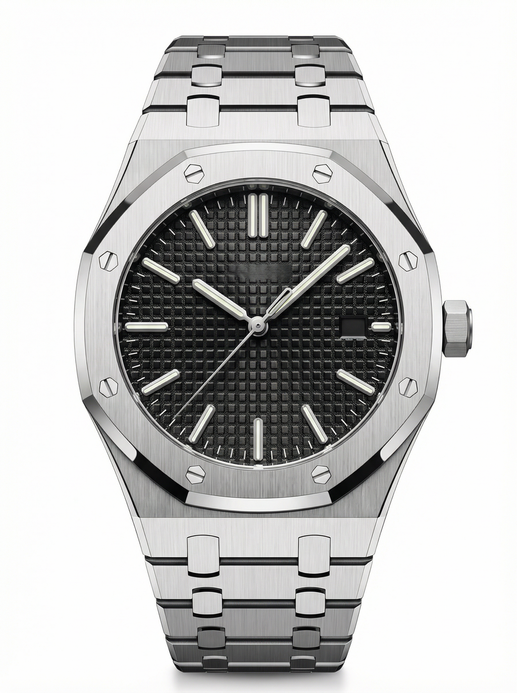 Oak Mod – Steel · Black Tapisserie Dial – 41mm – Automatic