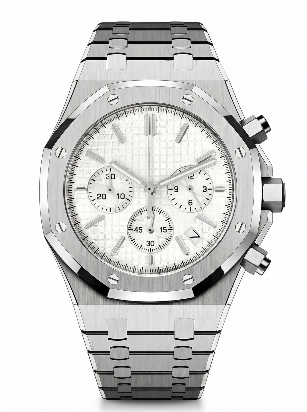 Oak Mod – Steel · White Chronograph – 41mm – Chronograph