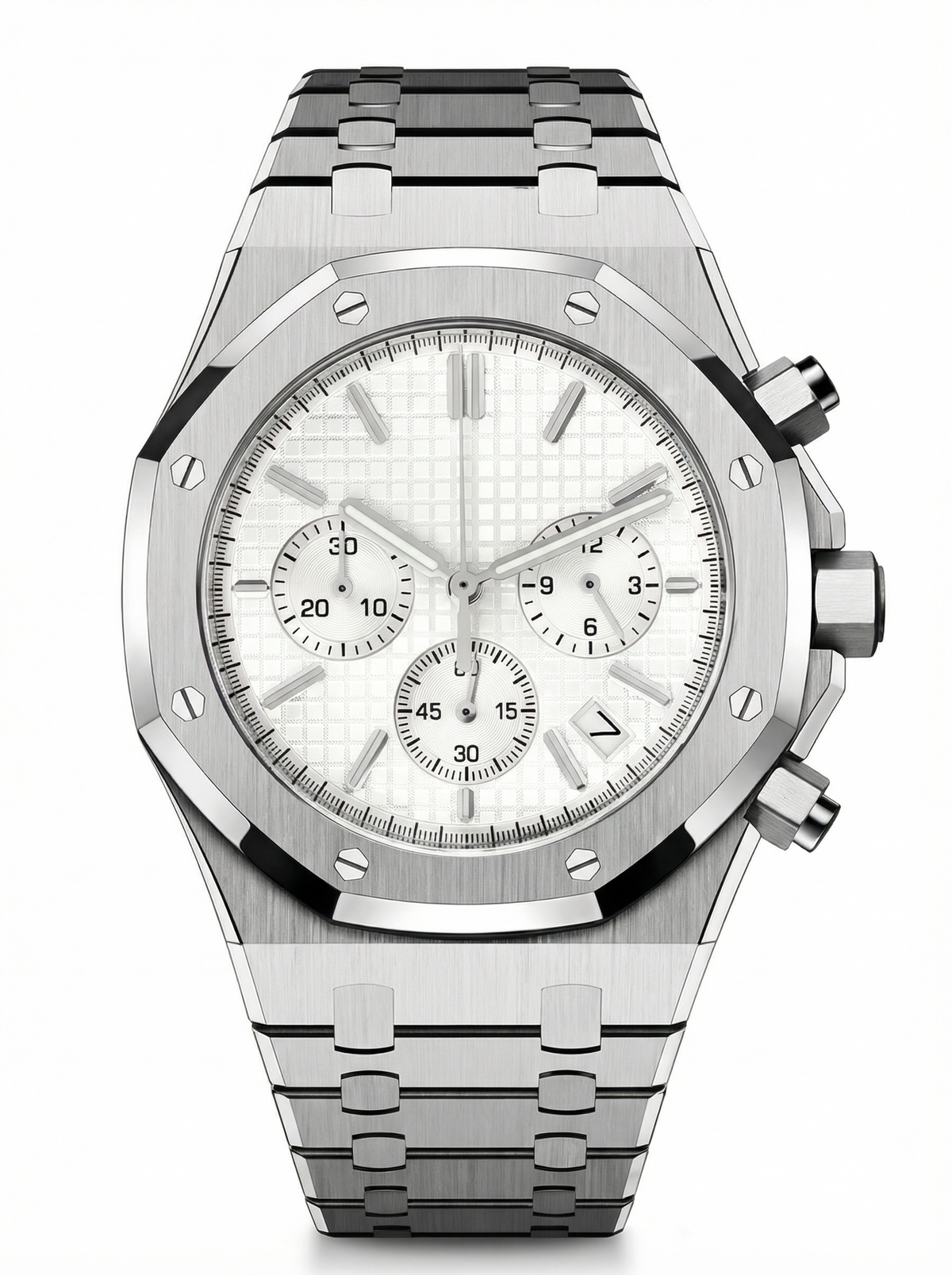 Oak Mod – Steel · White Chronograph – 41mm – Chronograph