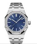 Oak Mod – Steel · Diamond Bezel · Blue Dial – 41mm – Automatic