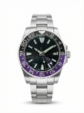 GMT Mod – Steel · Purple-Black Bezel – 40mm – Automatic GMT