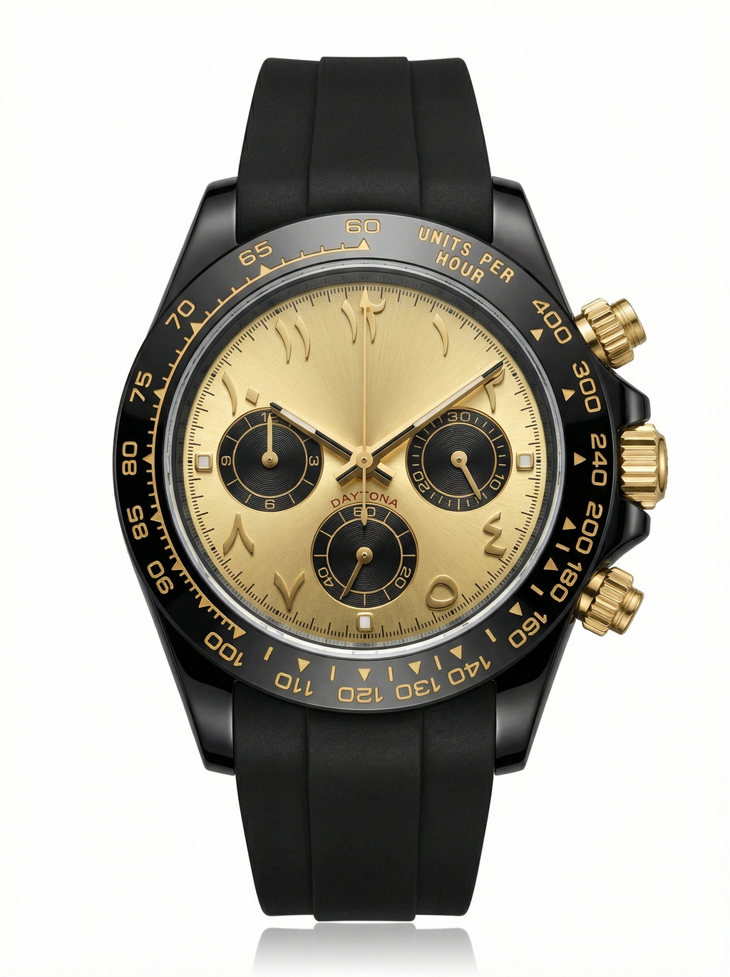 Tona Mod – Black PVD · Champagne Roman Dial – 40mm – Chronograph