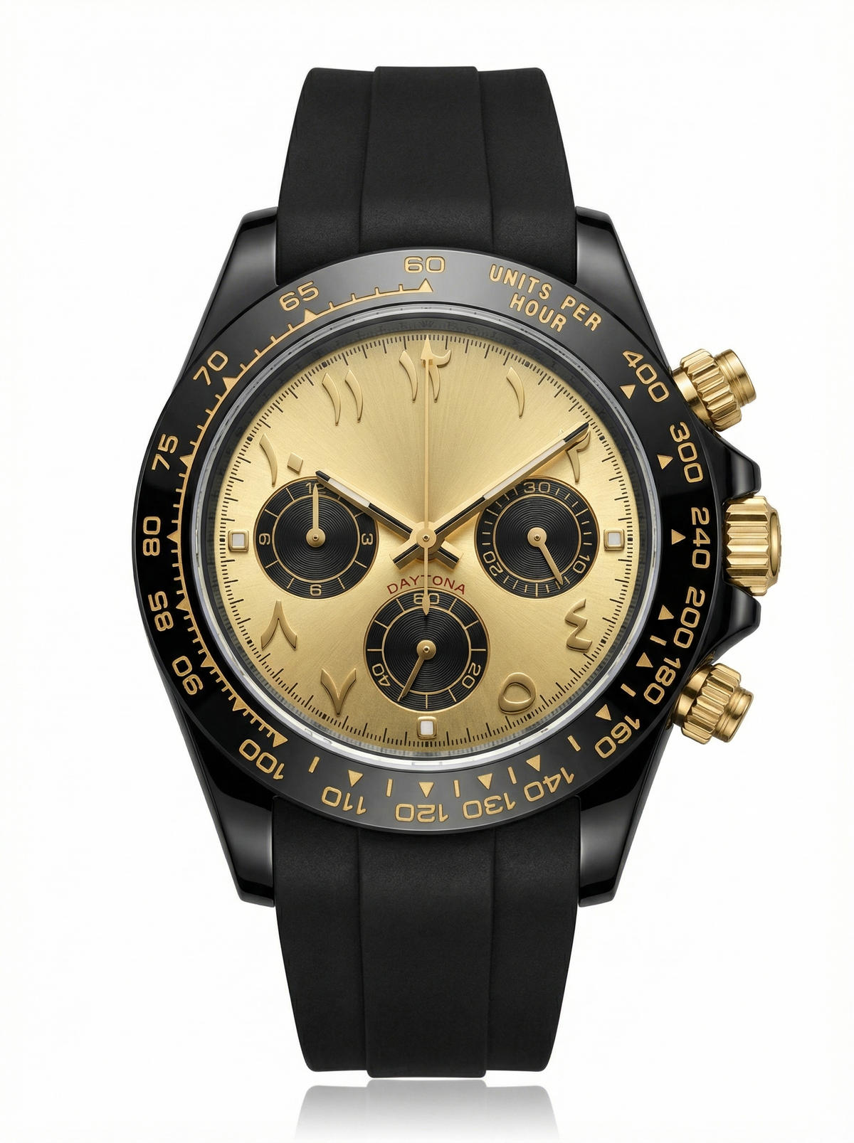 Tona Mod – Black PVD · Champagne Roman Dial – 40mm – Chronograph
