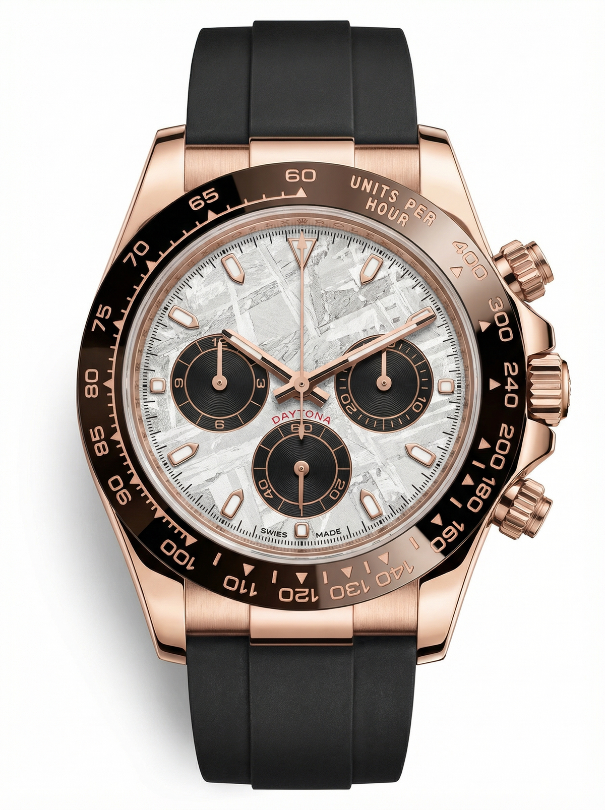 Tona Mod – Two-Tone Rose Gold · White Panda Dial – 40mm – Chronograph