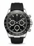 Tona Mod – Steel · Black Dial · Rubber – 40mm – Chronograph