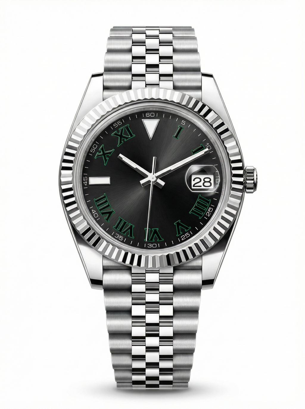 Date Mod – Steel · Black Green-Roman Dial – 40mm – Automatic