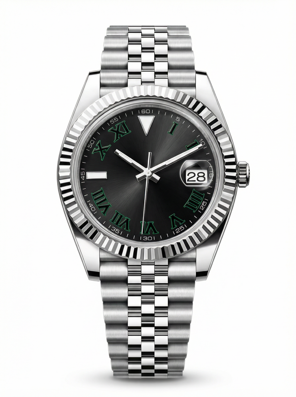 Date Mod – Steel · Black Green-Roman Dial – 40mm – Automatic