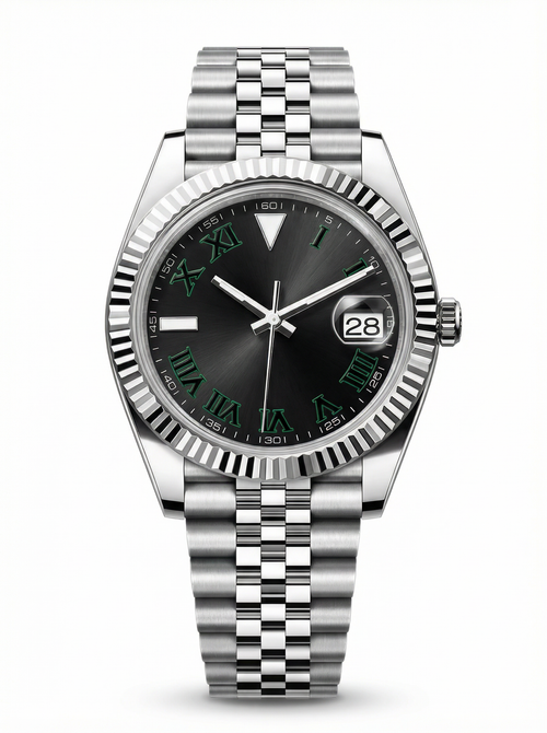 Date Mod – Steel · Black Green-Roman Dial – 40mm – Automatic