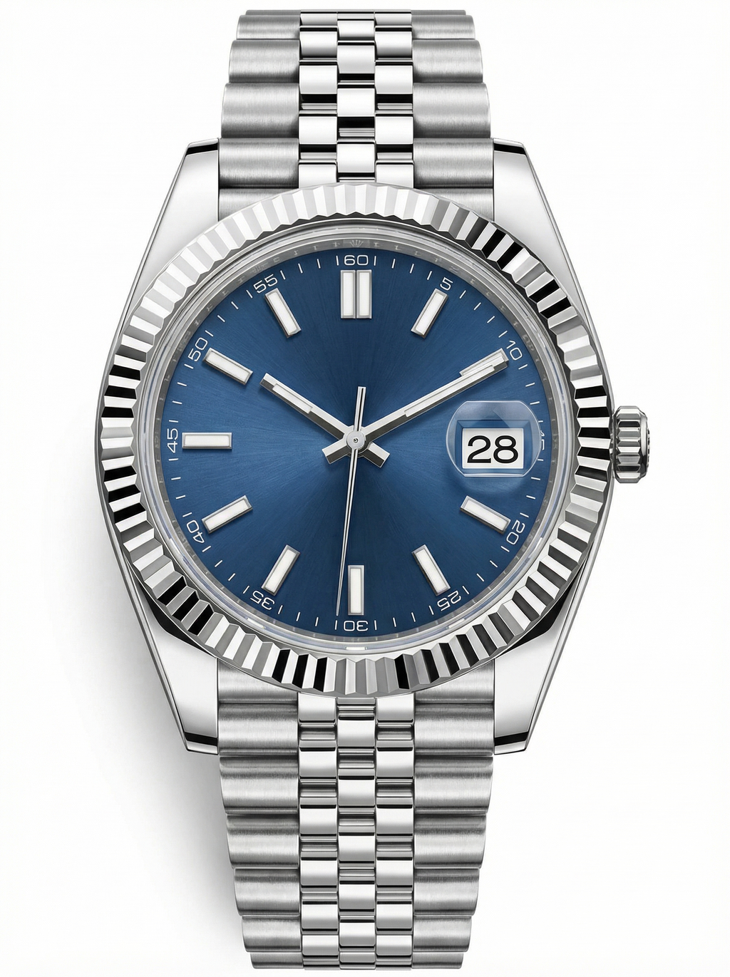 Date Mod – Steel · Blue Stick Dial – 40mm – Automatic