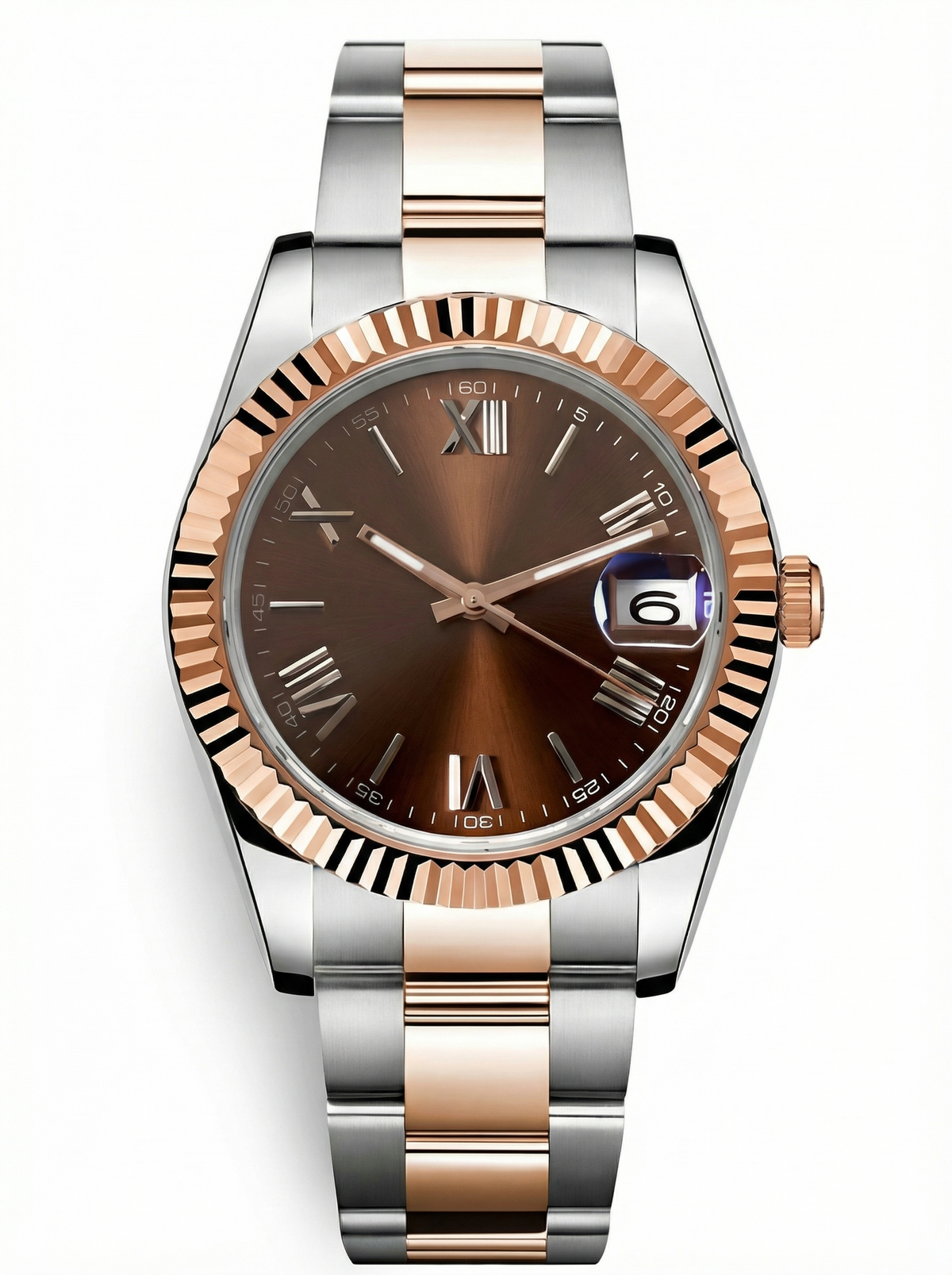 Date Mod – Two-Tone Rose Gold · Brown Roman Dial – 40mm – Automatic
