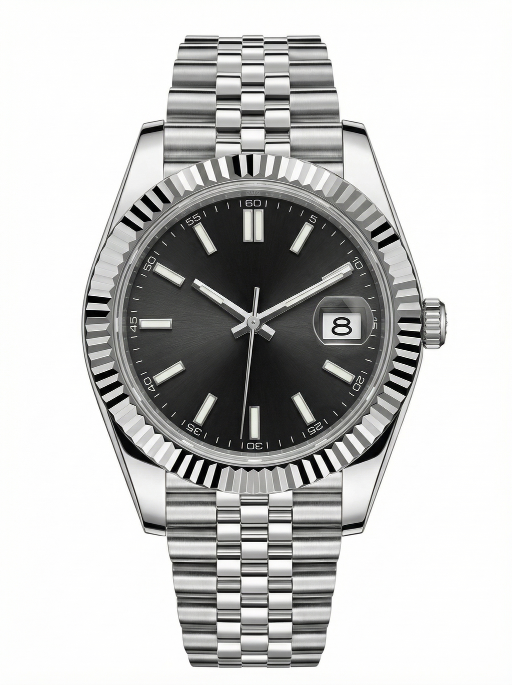 Date Mod – Steel · Grey Stick Dial – 40mm – Automatic