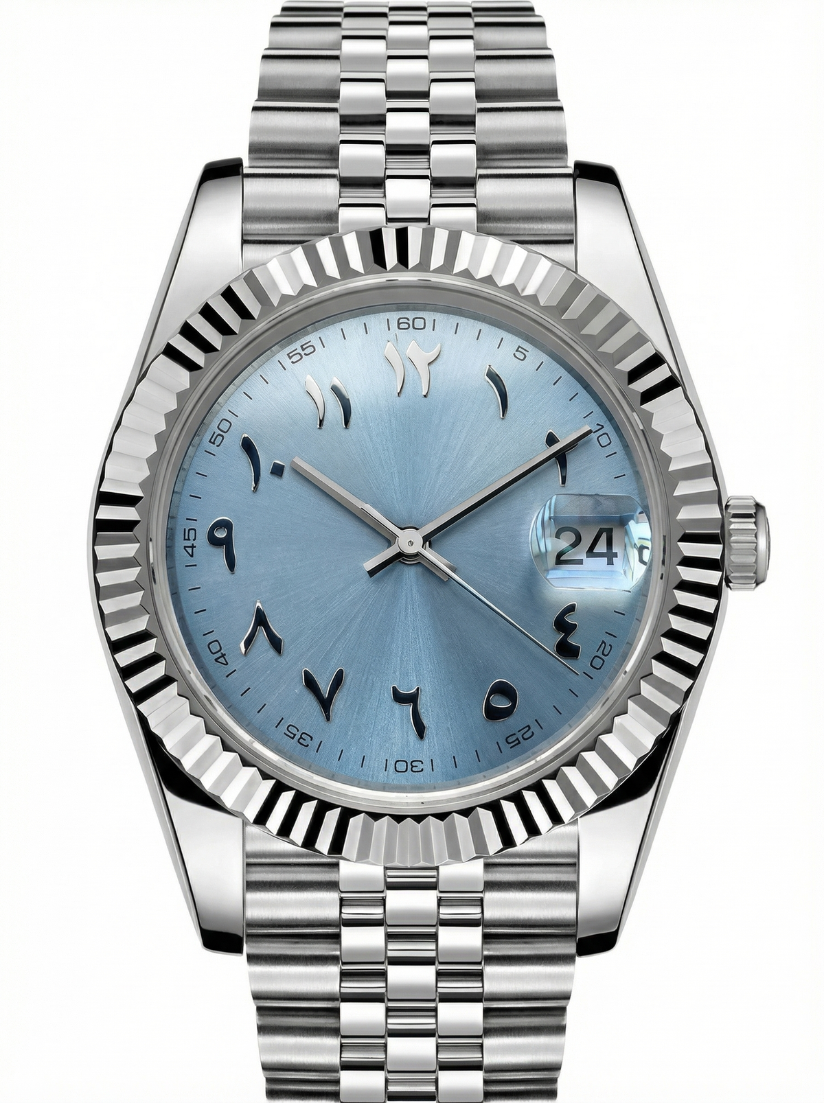 Date Mod – Steel · Ice-Blue Arabic Dial – 40mm – Automatic