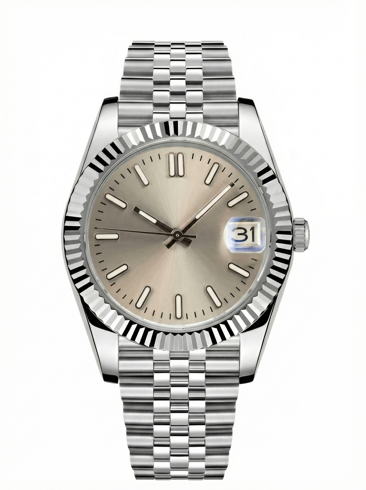 Date Mod – Steel · Taupe Stick Dial – 40mm – Automatic