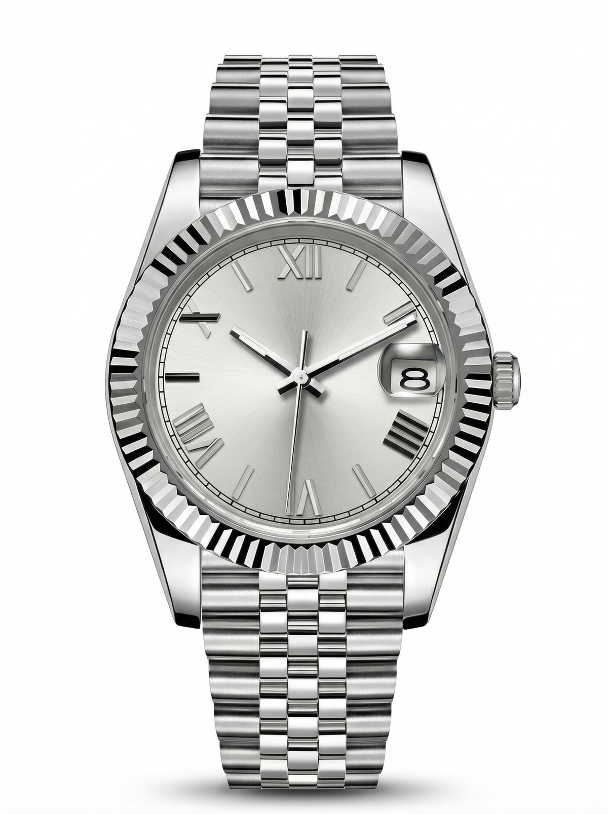 Date Mod – Steel · Silver Roman Dial – 40mm – Automatic