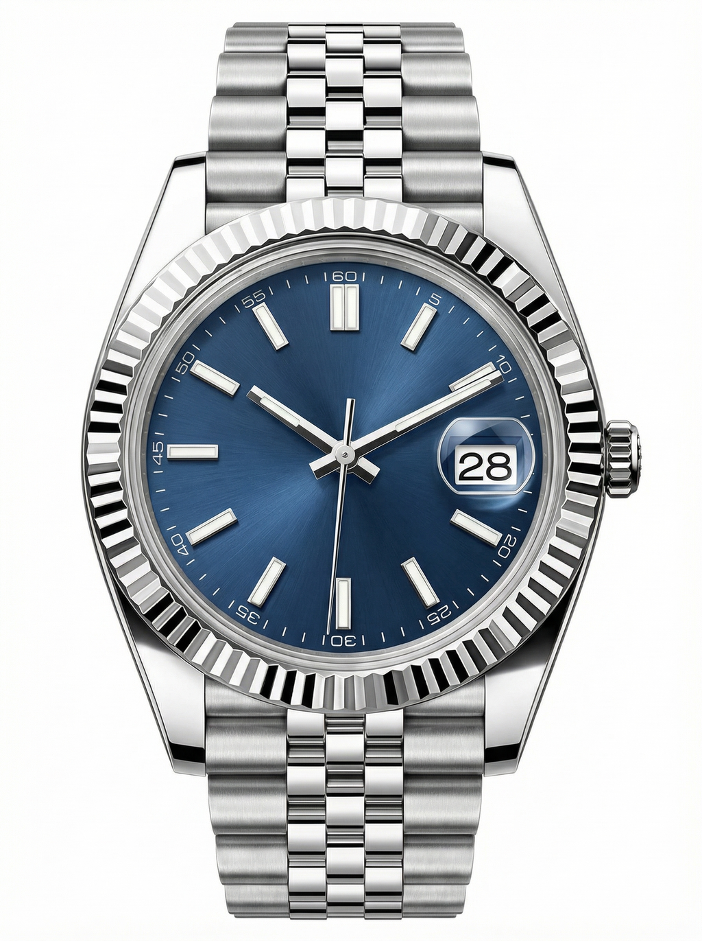 Date Mod – Steel · Blue Stick Dial II – 40mm – Automatic