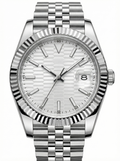 Date Mod – Steel · Silver Fluted-Motif Dial – 40mm – Automatic