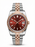 Date Mod – Two-Tone Rose Gold · Maroon Stick Dial – 40mm – Automatic