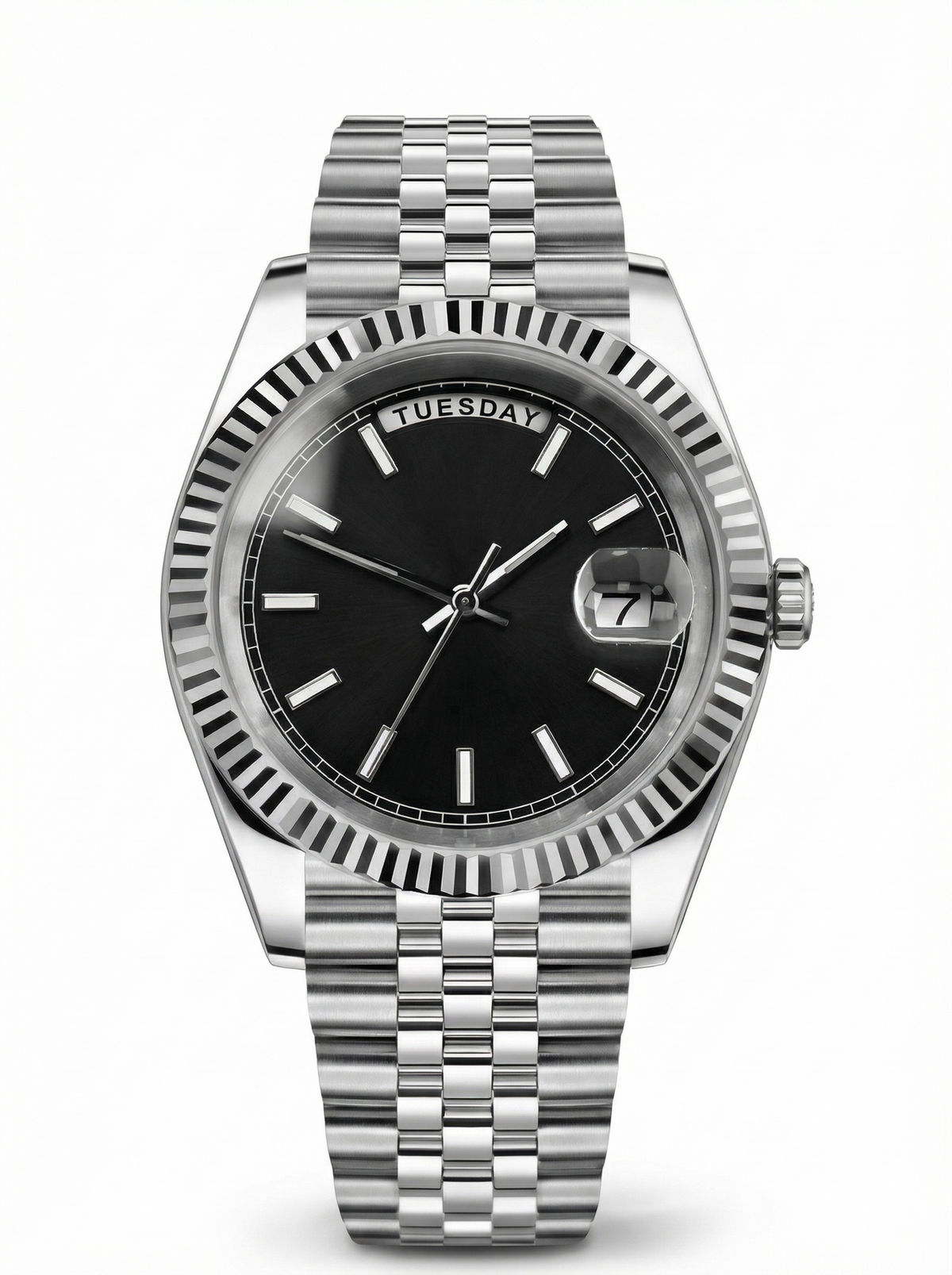 Day Mod – Steel · Black Dial · Jubilee – 40mm – Automatic