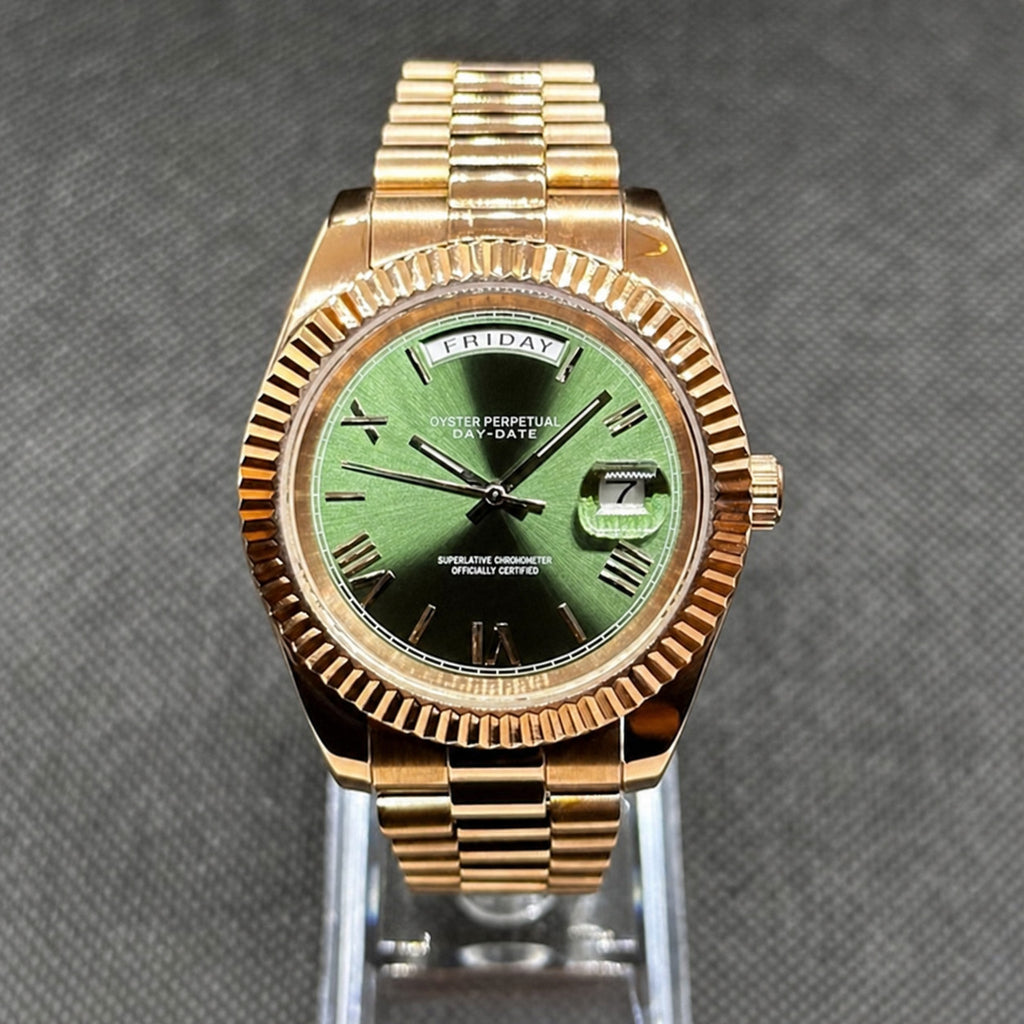 Day Mod – Gold · Green Dial – 40mm – Automatic - without Seiko logo