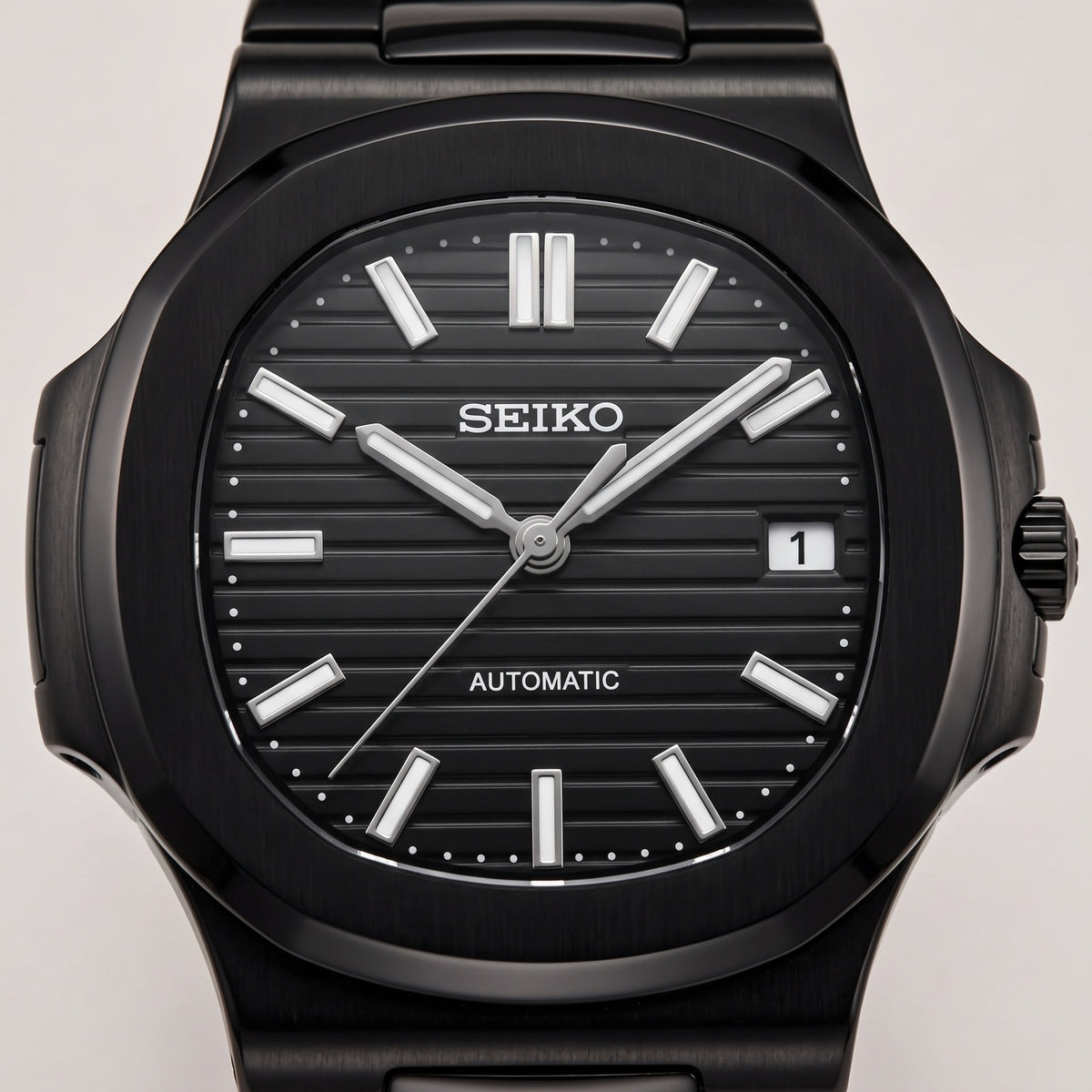 Naut Mod – Black PVD · Black Dial · Rubber – 41mm – Automatic – dial detail