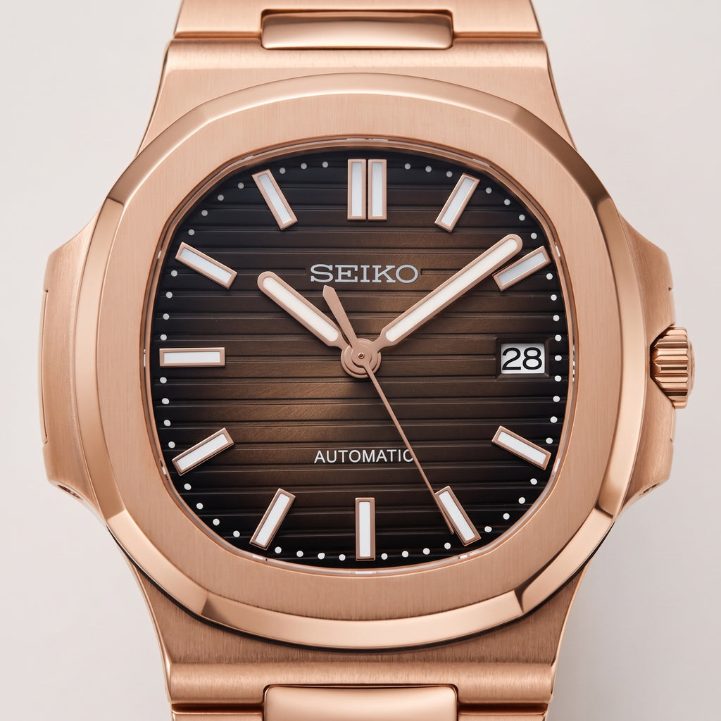 Naut Mod – Rose Gold · Brown Dial – 41mm – Automatic – dial detail