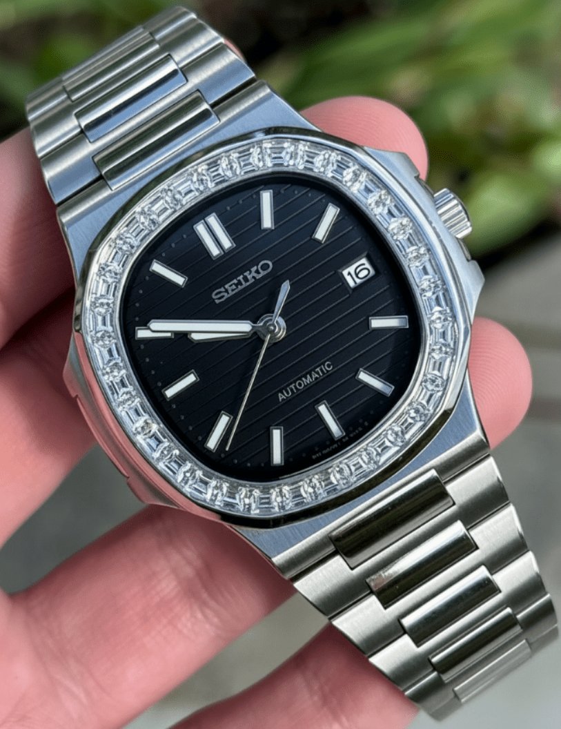 Naut Mod – Steel · Diamond Bezel · Blue Dial – 41mm – Automatic - with Seiko logo