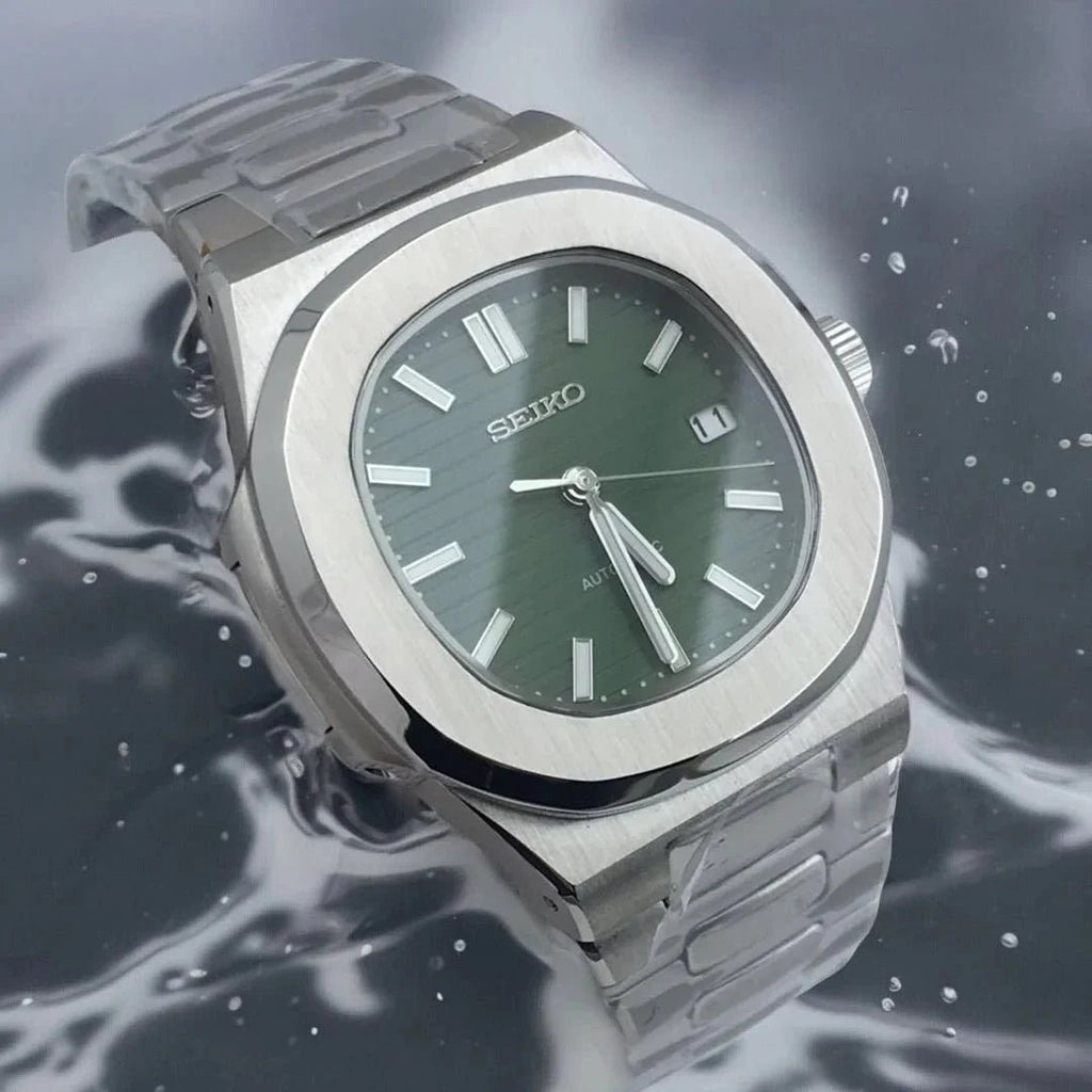 Naut Mod – Steel · Green Dial – 41mm – Automatic - with Seiko logo