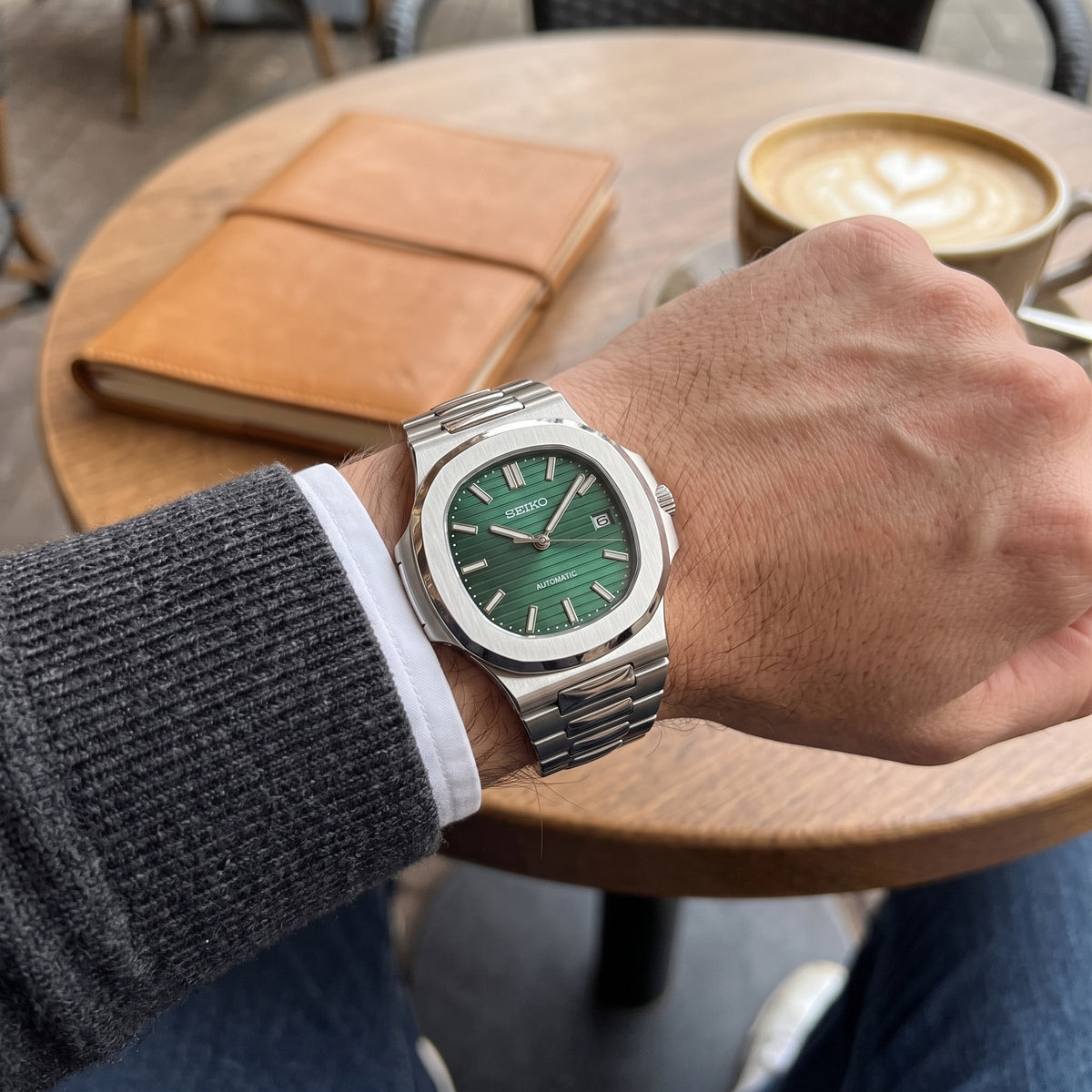 Naut Mod – Steel · Green Dial II – 41mm – Automatic – on-wrist view